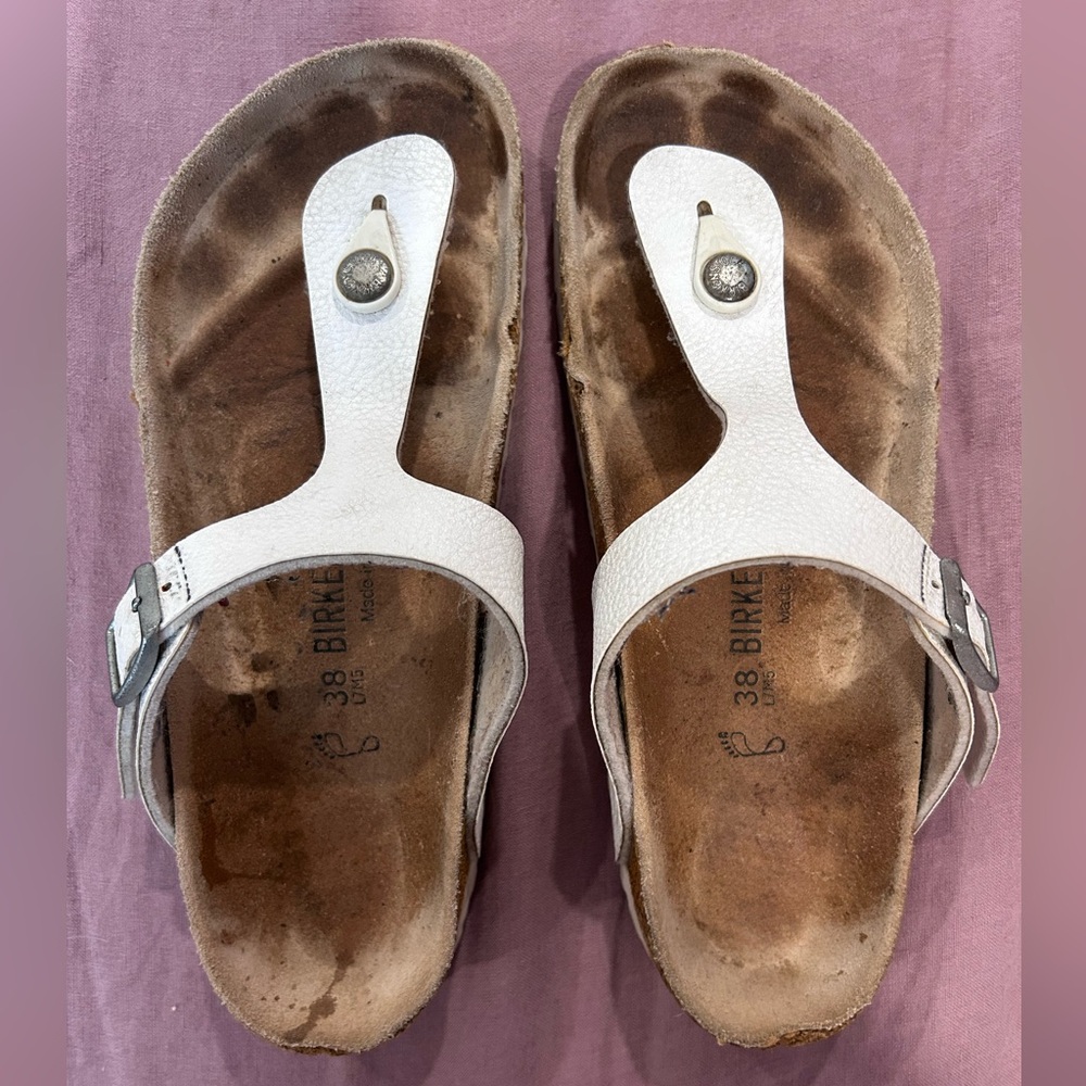 Birkenstock Gizeh Sandals Size 38 White